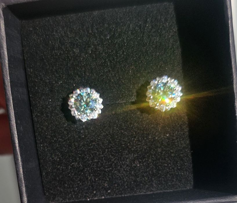 Cercei dama -argint (925) cu pietre pretioase- Certif GRA_Testate