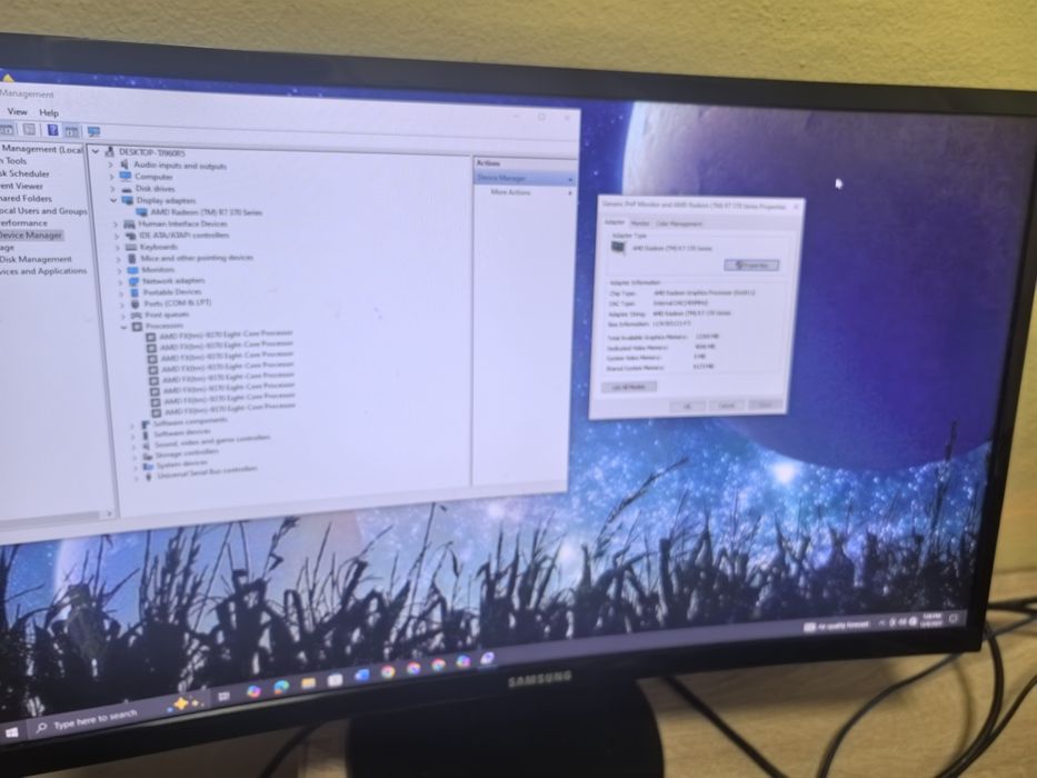 Kit AMD FX 9370 4.4 mh placa baza și rami 16g și ssd m2 256 placa vide