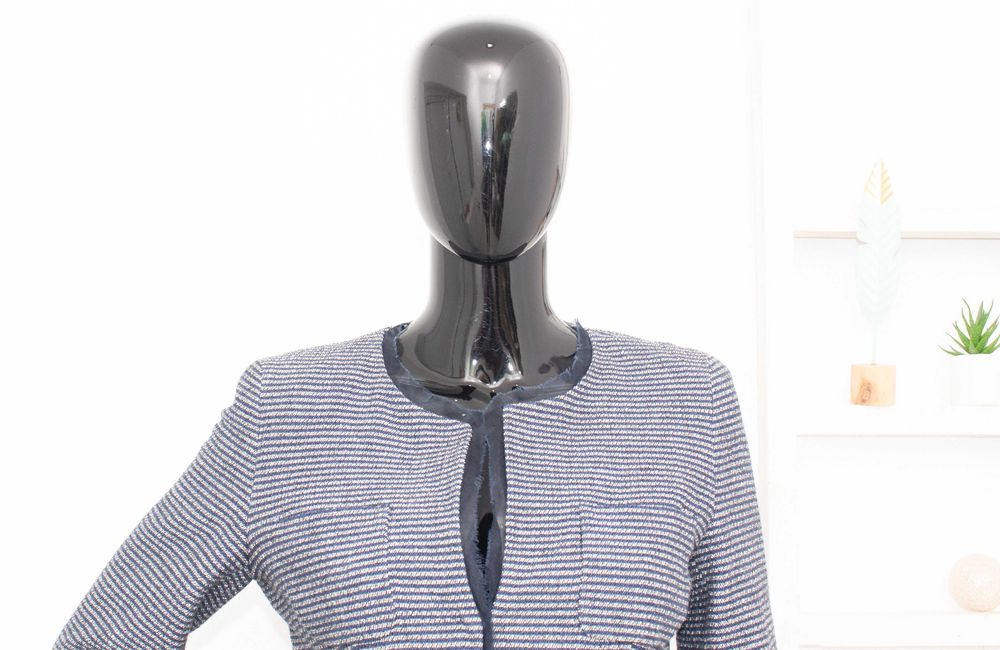 Weekend Max Mara дамско сако синьо райе памук 36 S