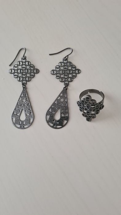 Кольцо, серьги  бижутерия