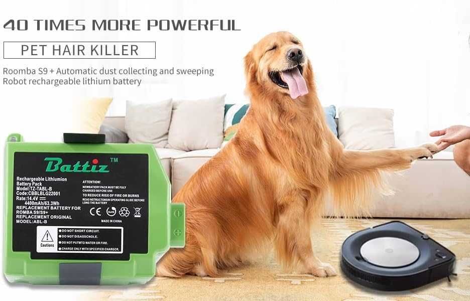 Baterie Roomba s9 S9+, 4400mAh. 150min autonomie Capacitate mare, NOUA