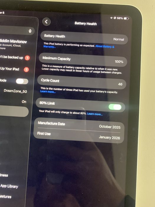 Ipad A16 xolati ideal