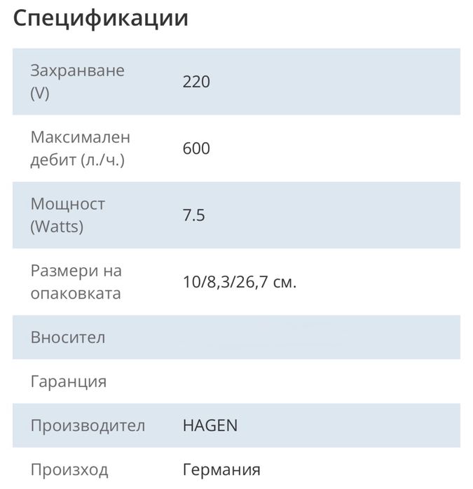 Вътрешен филтър Fluval U3 за аквариум за рибки