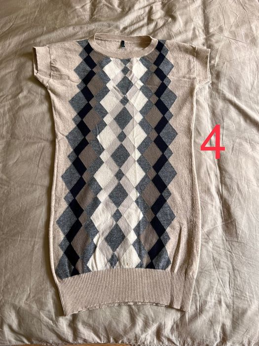 Benetton шерстяной свитер кардиган белый красный черный серый Бенетон