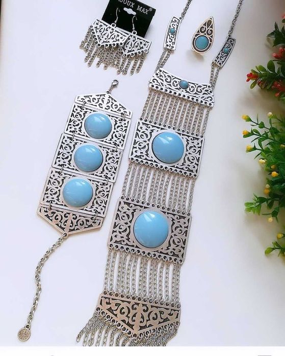 Набор (серьги, браслет, кольцо, колье)Турция