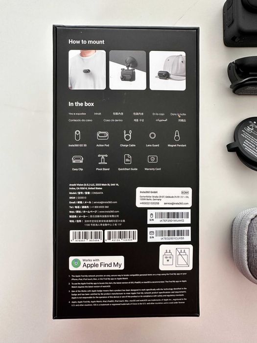 Спортна камера Insta360 GO 3S 128GB – като нова, пълен комплект + допълнителни аксесоари