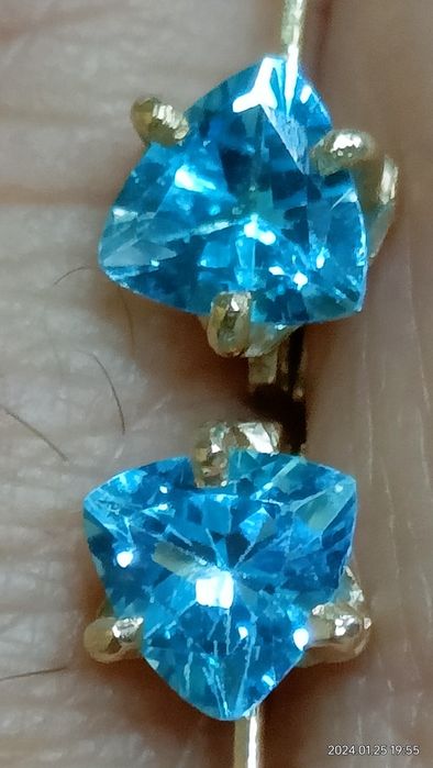 Vind cercei vintage din aur 14kt cu topaz