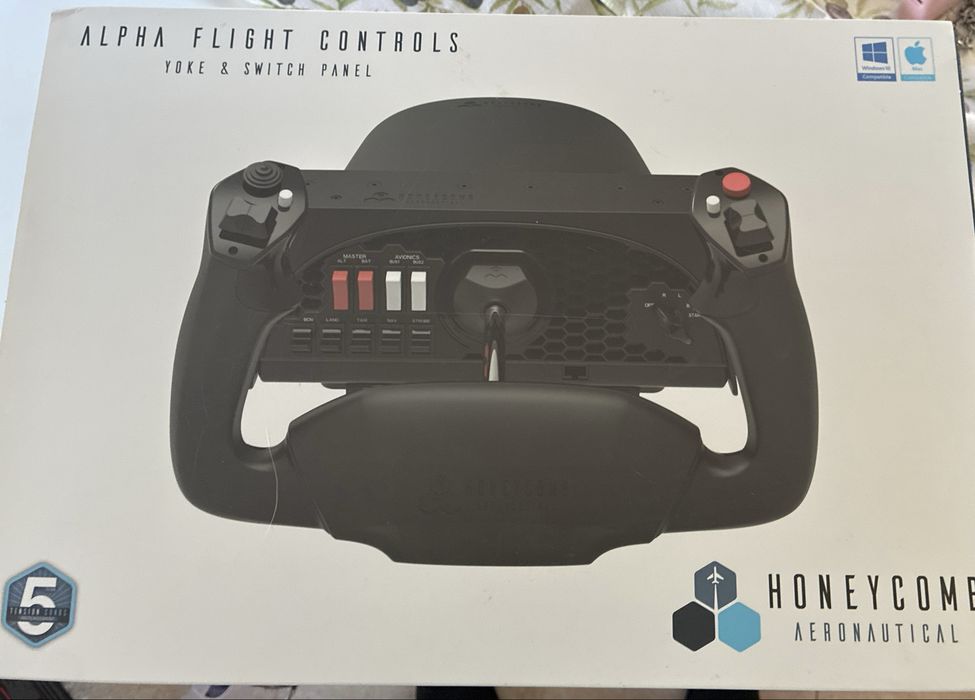 Honeycomb Aeronautical Alpha Flight Controls Yoke & Switch Panel.