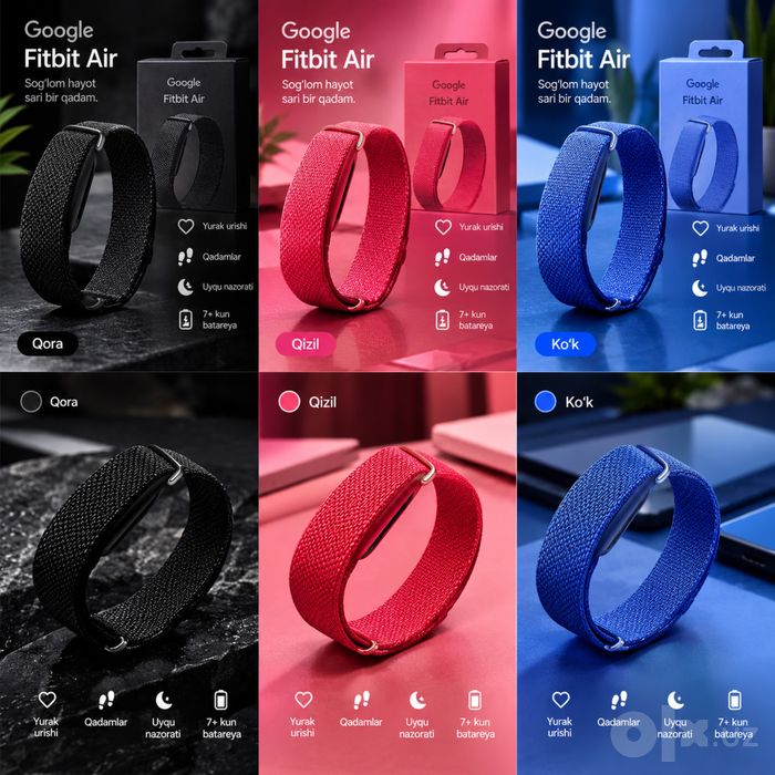 Yangi Google Fitbit Air aqlli fitnes bilaguzugi (Fitness braslet)