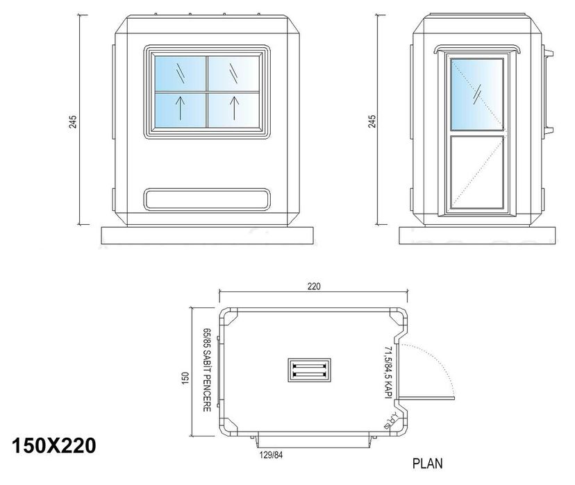 Cabină de pază 150×220 | Confortabilă, Izolată și Gata de Utilizare