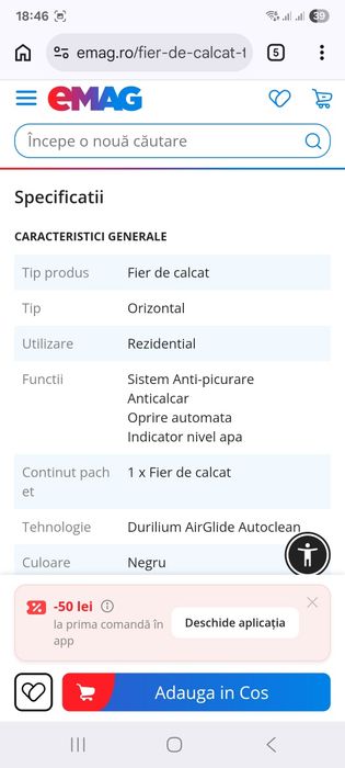 Fier de calcat puregliss  fefal fv8066