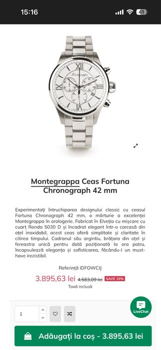 Ceas  Montegrappa Fortuna Chronograph.