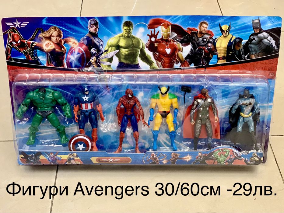 Отмъстителите фигури 6бр./Спайдърмен/Spider-Man/Хълк/Железният/Тор