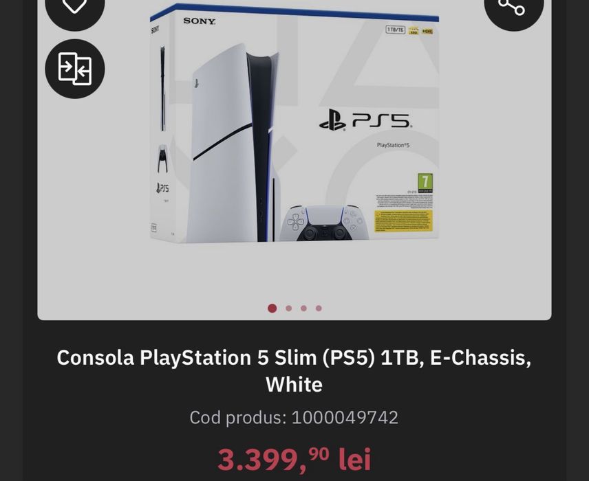 PS5 Slim garantie 2 ani Disk 1 TB