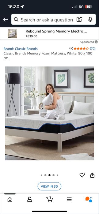 Нов на руло Двулицев матрак 90X190 височина 20см нов вакумиран 90/190