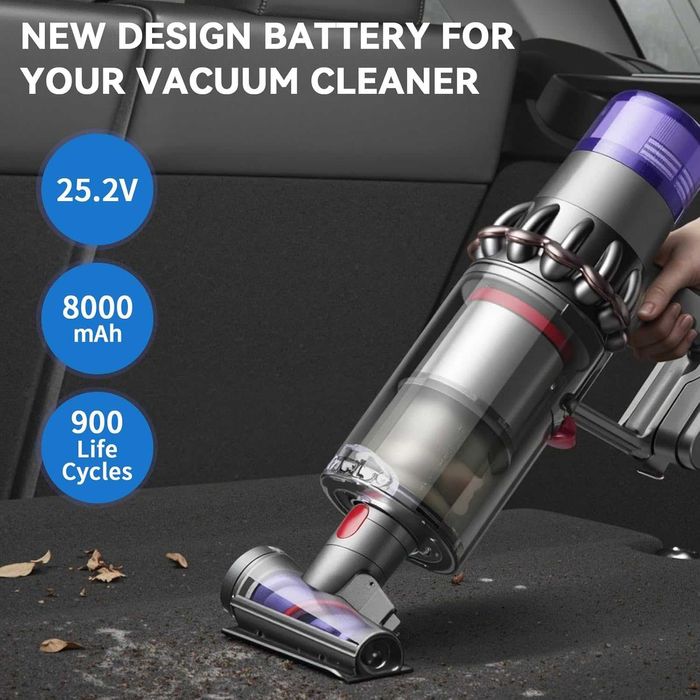Батерия 8000mAh за Dyson V11 V15 Click-In Morpilot 25.2V с два филтъра [Нова запечатана]