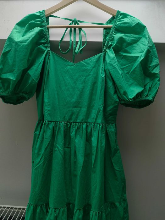 Rochie verde cu mâneci scurte
