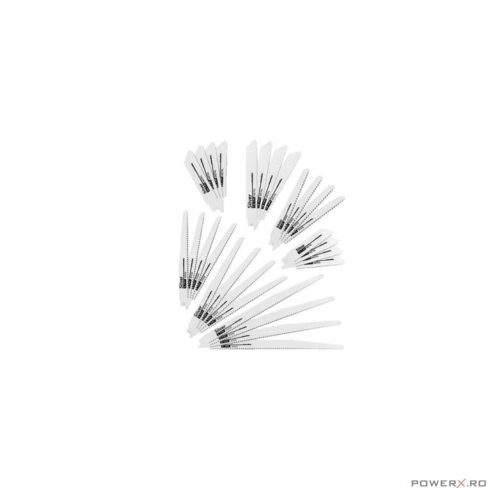 Set panze pentru fierastrau pendular tip sabie, 28 piese Silver