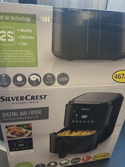 SilverCrest Digital Air Fryer 2,4 L/1400 W - Нов, неупотребяван, само разопакован