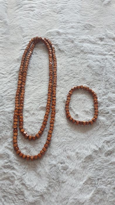 Мъжки гердан и гривна от дървени мъниста