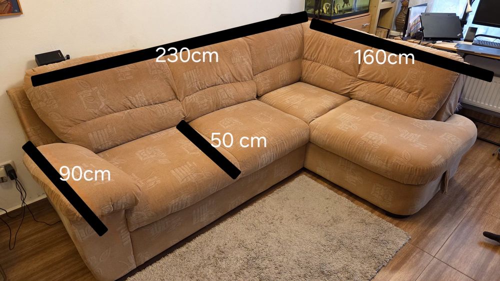 Canapea  coltar extensibil cu lada