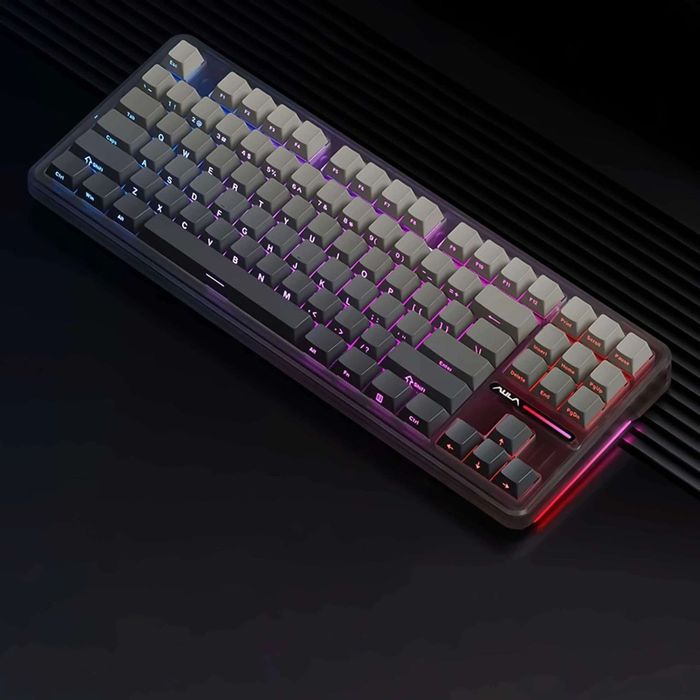 [Клавиатура] AULA WIRELESS & WIRED F-87 black /white countur lines