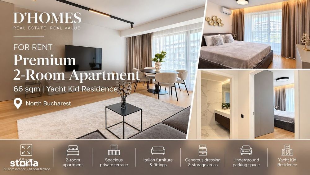 For Rent | Premium 2-Room Apartment | 66 sqm | Yacht Kid