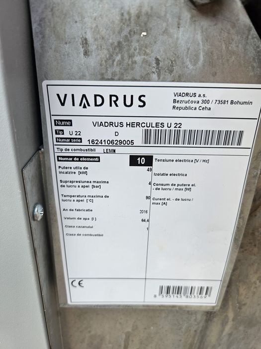 Vând centrala  viadrus  50 kw  ca noua