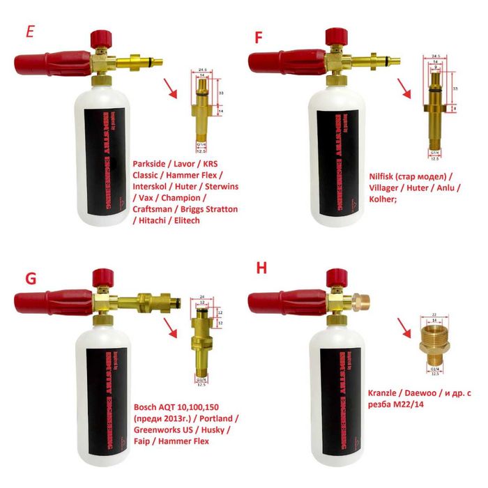 Дюза за пяна YAMATIC за водоструйки Karcher,Bosch,Parkside,Steinhaus