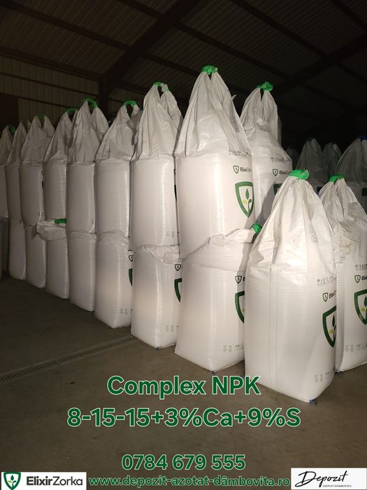 Complex NPK 8-15-15+3%Ca+9%S ingrasaminte agricultura