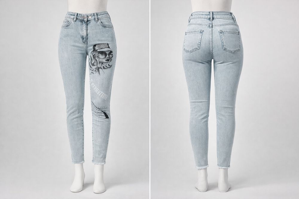 Дънки с картинка