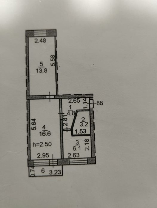 Продам 2-ух ком квартиру