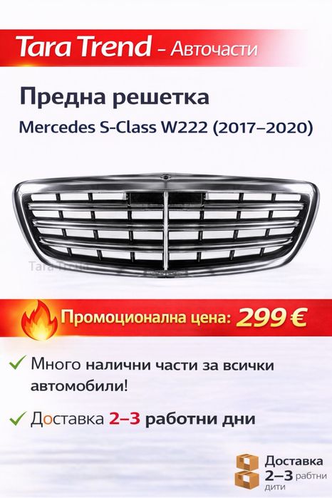 Решетка пластична Mercedes S-class W222 (2017-2022)