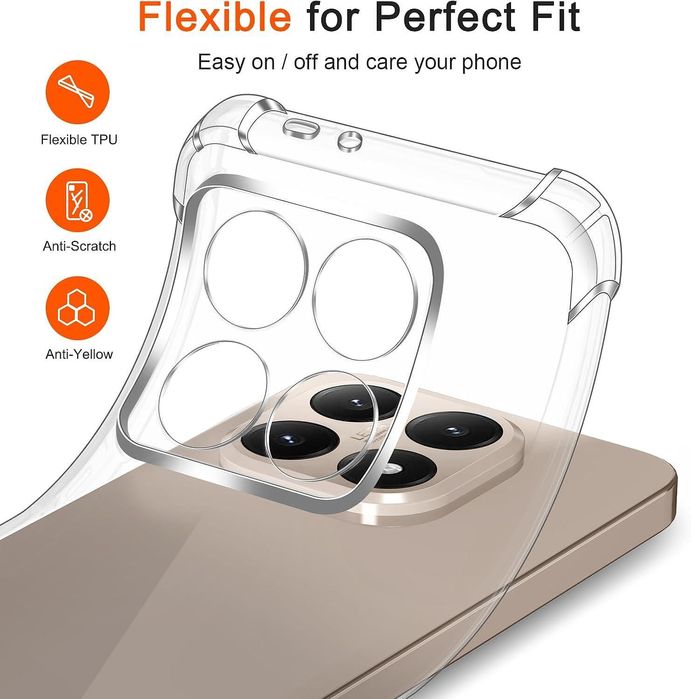 Прозрачен силиконов удароустойчив кейс за xiaomi 15t