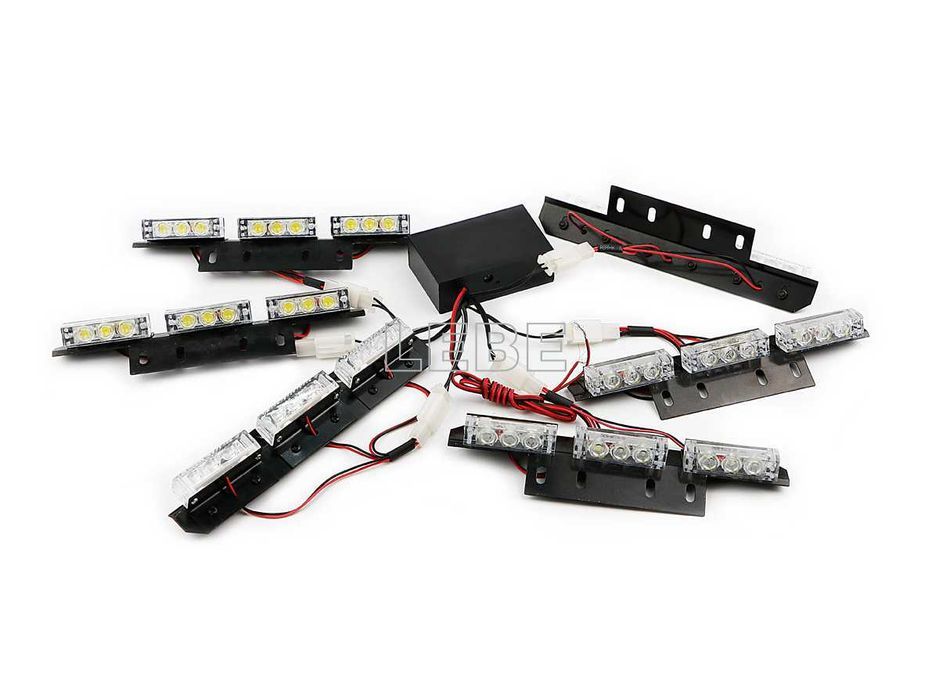 Stroboscoape auto galbene cu led 6 module