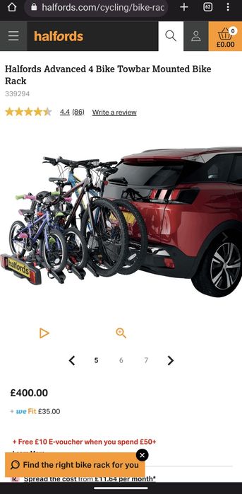 Вело багажник за теглич Halfords за 4 велосипеда - Thule модел