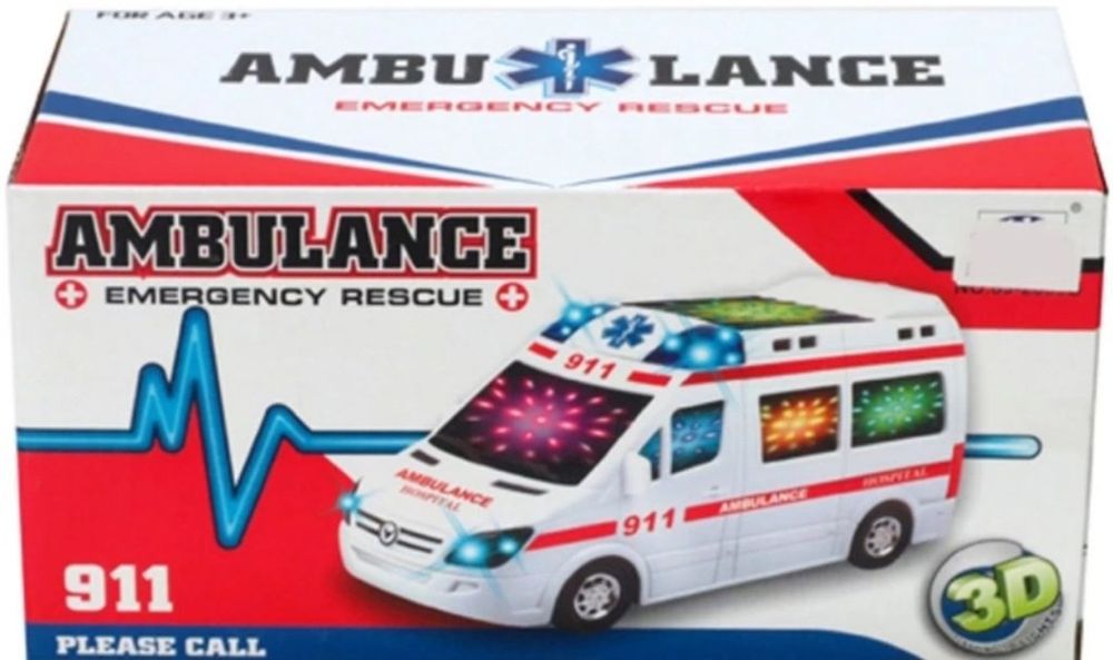 Светеща и музикална играчка на линейка
Детска играчка със звук и светл