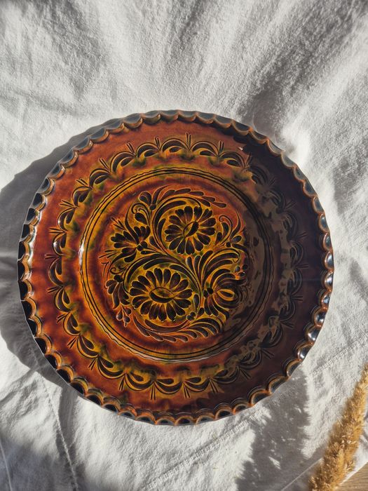 Platou ceramica pictat manual