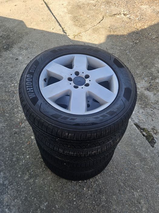 Set 4 Jante Aliaj Originale Mercedes 5x112 R17 + Anvelope Iarnă NOI 225/65 R17 Zeetex