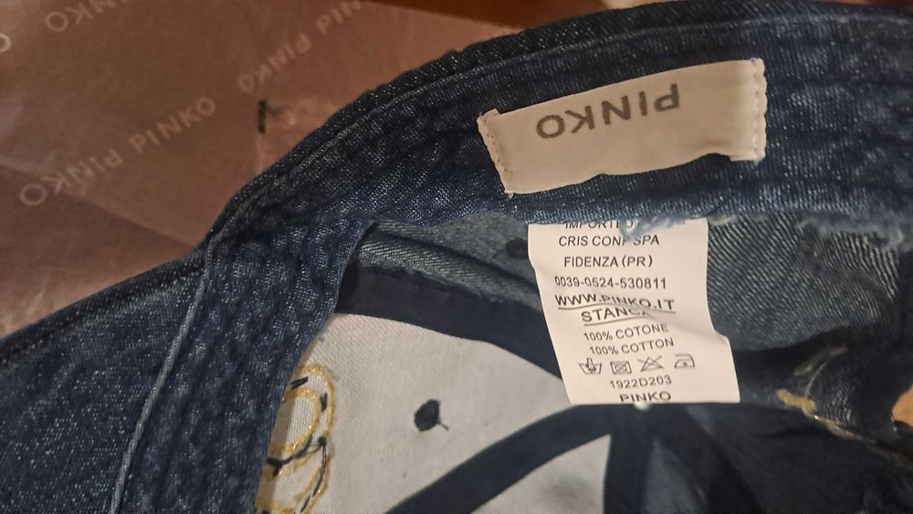 Pinko оригинална шапка от деним Пинко