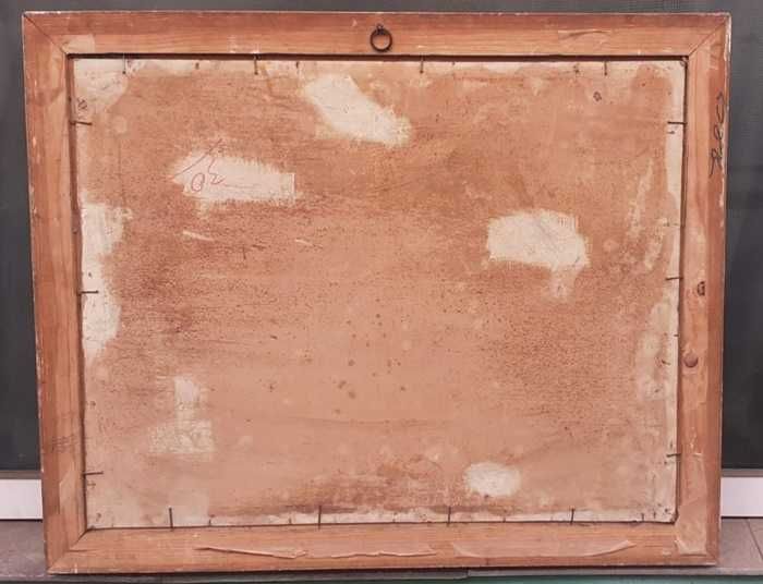 Tablou vechi - peisaj rural - semnat Berky Irma