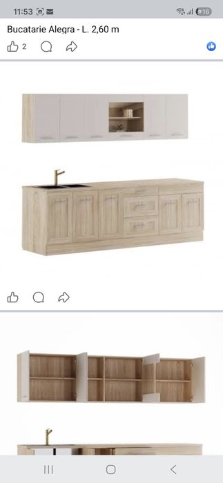 Mobila de bucătărie cu aragaz cuptor hota chiuveta de granit si robine