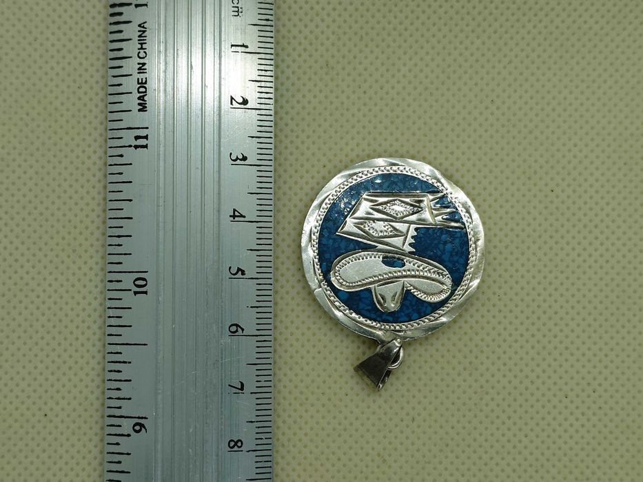 Pandantiv taxco – inlay turcoaz & calendar aztec – argint 925