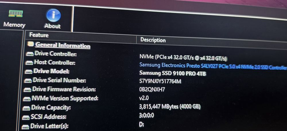 4TB Samsung PRO 9100 NVMe PCIe 5.0