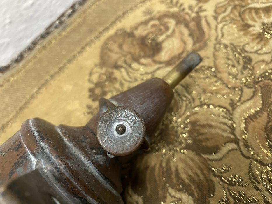 Френска газена лампа от месинг 1890–1910 Франция