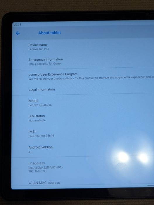 Lenovo TAB P11, 6/128 LTE