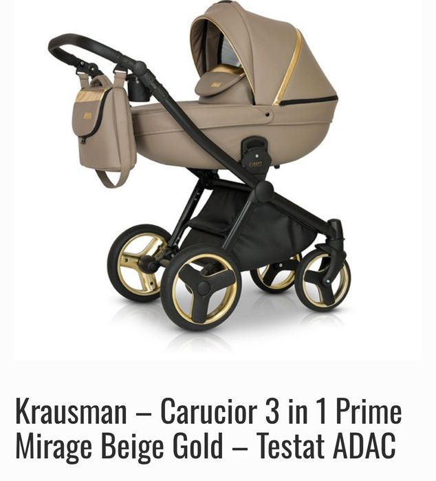Cărucior Krausman Prime Mirage Beige 3 în 1
