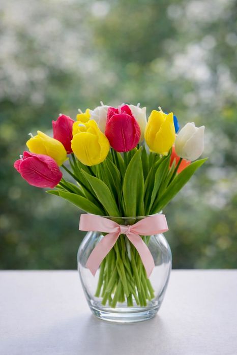 Цветна соева свещ – букет