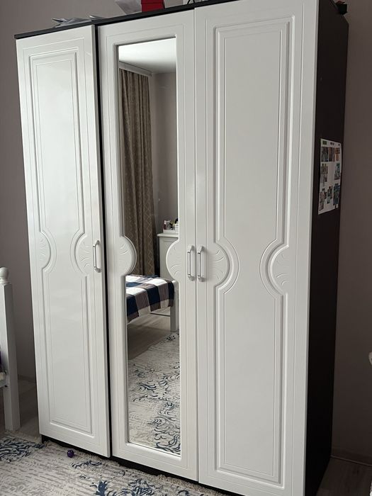 Шифонер для одежды белый глянец