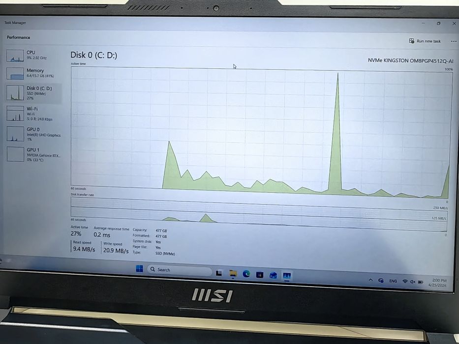ХБ! MSI Cyborg 15 A12V  05.2025 Перфектен
